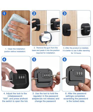 Refrigerator Lock with Code - 2 Piece Self-Adhesive Child Safety Lock for Drawers & Cupboards (No Drilling) - Ideal for Kids Under 5 - Buy Online on GoSupps.com