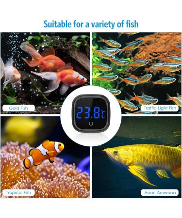 Brifit Digital Mini Aquarium Thermometer - High Precision LED Display Touch Screen Gluing-On for Fresh & Marine Water - 1 Piece Black - Buy Online on GoSupps.com