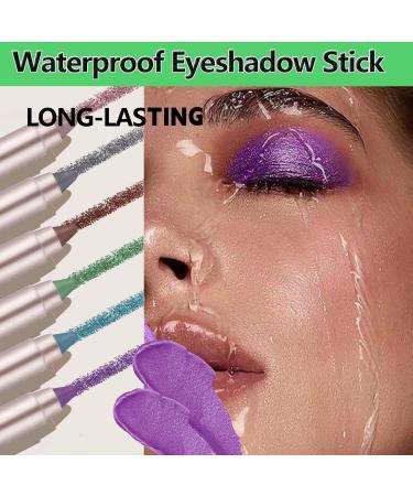Buy Purple Violet Eyeshadow Stick | Waterproof Long-Lasting Creamy Eye Brightener & Highlighter Pencil - Smooth Shimmer Makeup - Buy Online on GoSupps.com