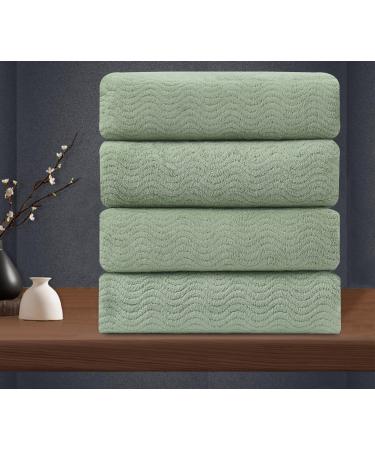 4 Pack Washcloths Set 13"x13" Green Towel Set for Bathroom Highly Absorbent & Quick Dry Washcloths for Daily Use Soft Microfiber Multipurpose Washcloths Premium Towel Set for Hotel Spa Shower Gym Green 4 Pack Washcloths Set 13"x13"