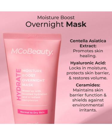 MCoBeauty - Hydrate Moisture Boost Overnight Mask - Intensive Hydration and Skin Rejuvenation - Ceramides Hyaluronic Acid Glycerin and Centella Asiatica - Restores and Smooths While You Sleep - Buy Online on GoSupps.com