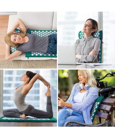 Angelkiss WXL-1007 Acupressure Mat - Eco-friendly Cotton Green-White - Best for Relaxation & Pain Relief | Buy Internationally - Buy Online on GoSupps.com