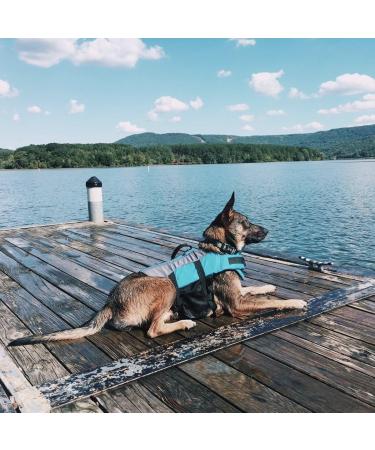 Vivaglory Camo Blue Dog Lifeguard Vest - Removable Front-Wheel Drive Reflective Caps & Extra Padding for Swimming - Size M (53-63cm Chest) - Buy Online on GoSupps.com