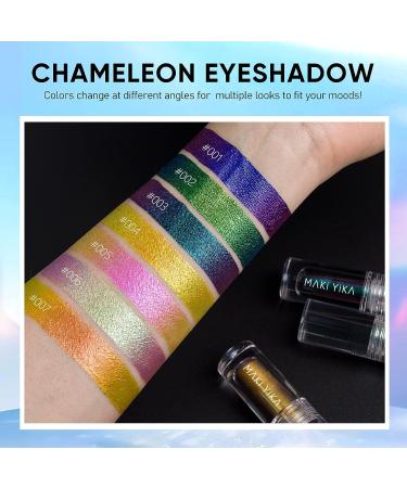 Maki Yika Liquid Glitter Eyeshadow Set - Chameleon Color Shifting, Highly Pigmented, Long-Lasting Metallic Eye Look - Twilight, Dawn, Aurora (1+3+6) - Buy Online on GoSupps.com