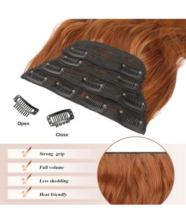 FESHFEN Copper Red Clip in Hair Extensions - Long Wavy 20 Inches, 4PCS Thick Highlight Hairpieces for Women - Buy Online on GoSupps.com