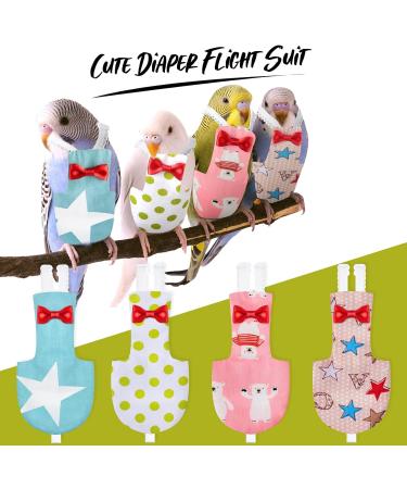 4 Pack Bird Diaper Flight Suit Liner for Parrots - Washable Reusable Waterproof Urine Wet Suit - Star Pattern Size S - Buy Online on GoSupps.com