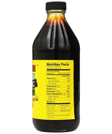 Organic Unsulfured Blackstrap Molasses 15 oz. - Pure & Natural Sweetener - Buy Online on GoSupps.com