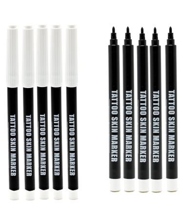 Element Tattoo Supply - Tattoo Skin Markers - Color Purple - Stencil Pen - Disposable - Bold Tip Scribe (5-PACK)