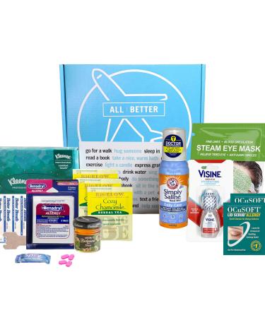 All | Better Allergy Care Package for Sick Friend with Allergies or Hayfever Get Well Soon Gift Basket Box No. 07-B (Large)