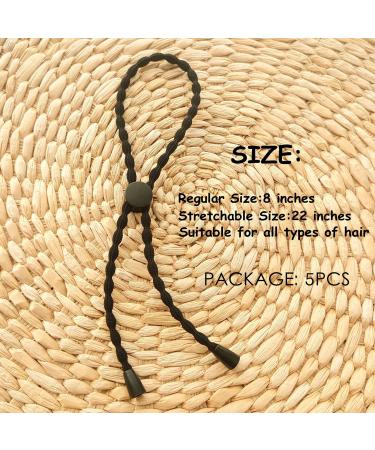 AICILY 5PCS Natural Hair Ties Afro Puff Ponytail | Adjustable Length Hairband for Thick Braided Natural Hair | No-Slip Design - Buy Online on GoSupps.com