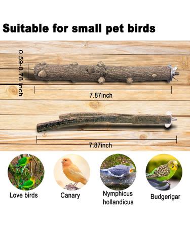 Kathson 6 PCS Parrot Perch Toy Set - Natural Wood Bird Cage Accessories for Parakeet, Budgies, Lovebirds - Buy Online on GoSupps.com
