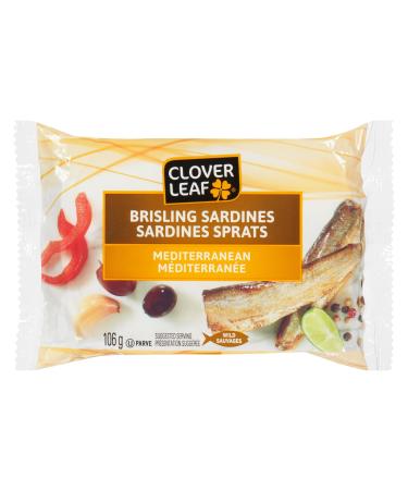 Clover Leaf Brisling Sardines Mediterranean - 106g 12 Count - Canned Sardines - Canned Fish - High In Protein - 14g Of Protein Per Serving - Source Of Omega-3 Iron Vitamin D and Calcium