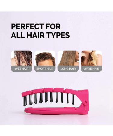 F3 Systems Travel Folding Hair Brush with Mirror - Compact Detangling Comb for Adults & Kids - Portable Pocket Brush for Healthy Shine on Wet & Dry Hair - Buy Online on GoSupps.com