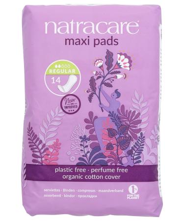 Natracare Maxi Pads Regular 14 Pcs Pack of 1