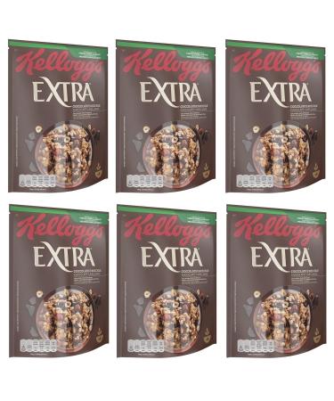 Kellogg's Extra Cioccolato e Nocciole 100% Whole Grain Chocolate Hazelnut Crispy Oat Flakes 375g Pack of 6
