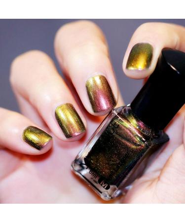 Chameleon Nail Polish Green Color Shifting Galaxy Glossy Holographic Gel Nail Polish Glitter Fast Dry Polish High Shine Finish Glossy Halo Manicure Set for Home Salon - Buy Online on GoSupps.com