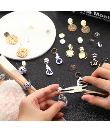 50 Pieces 13.0mm Gold Plated Flat Round Ear Studs Earring Posts with Loop Hole Coin Charms for DIY Earrings Craft Making - Women Girls Jewelry Supplies - Buy Online on GoSupps.com