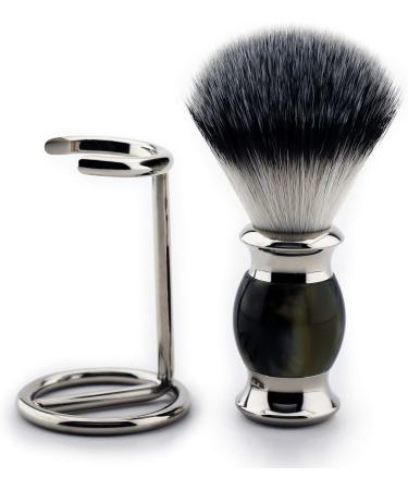 Premium Synthetic Hair Shaving Brush with Metal Stand for Effortless Grooming Ideal for Smooth Shaves - Buy Online on GoSupps.com