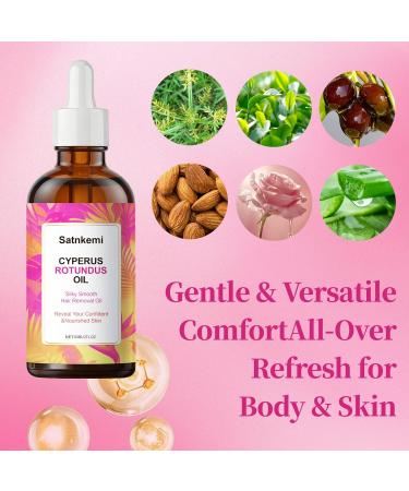 Satnkemi Cyperus Rotundus Oil Reducing Body Hair Growth Gentle and Non-Irritating For All Skin Types Natural ingredients soothing the skin 60mL Cyperus rotundus Hair Removal Essential Oil - Buy Online on GoSupps.com