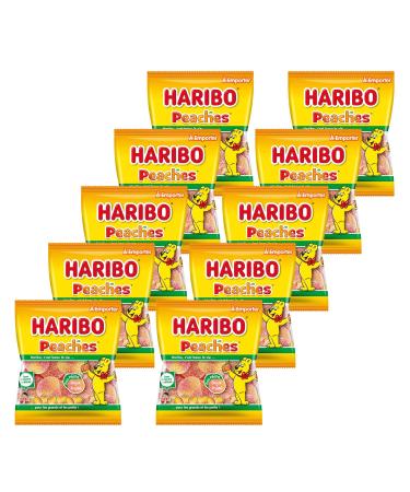 HARIBO - Peaches - Bonbons Fruit s - Sans Colorants Artificiels - Sachets- 10 x 120 g
