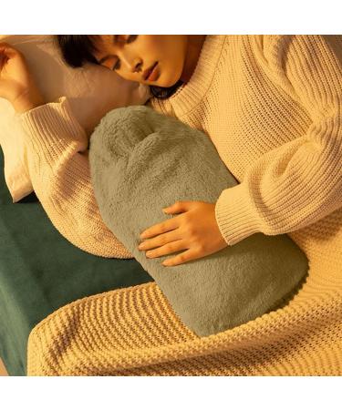 Rubber Hot Water Bottle with Cover - 3L Pain Relief Bag for Menstrual Cramps & Hot/Cold Compress (Grey - Buy Online on GoSupps.com