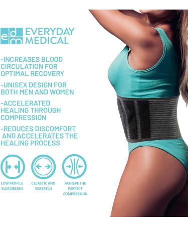 Everyday Medical Post Surgery Abdominal Binder - Medical Grade Stomach Compression Brace for Men and Women | Ideal for Gastric Bypass, Liposuction, C-Section, Tummy Tuck | Small/Medium Size - Buy Online on GoSupps.com