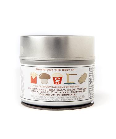 Blue Cheese Sea Salt - Gourmet Infused Salt in Magnetic Tin - Non GMO Craft Seasoning by Gustus Vitae - 2.7oz - Buy Online on GoSupps.com