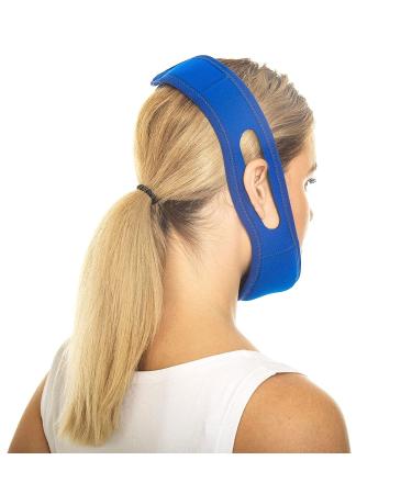 Double Chin Reducer Face Lifting Band | Anti Snoring Chin Strap - Blue - Buy Online on GoSupps.com