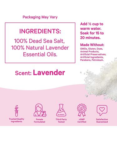 Pink Stork Postpartum Sitz Bath Soak - Dead Sea Salt for Perineal Care & Postpartum Recovery - Lavender Scented 1 lb - Buy Online on GoSupps.com