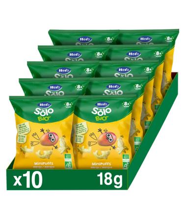 Hero Solo Snack Mini Puff Mango Gluten Free Unfried 8 Months and Up Box of 10 Packs x 18 g