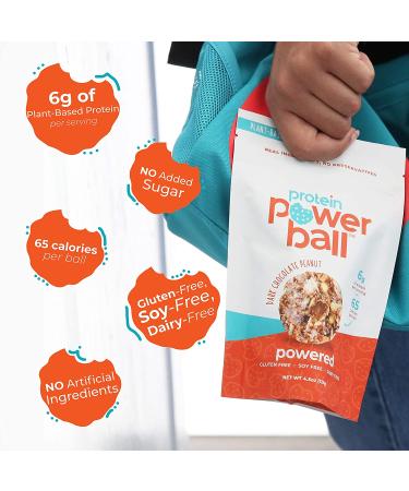 Dark Chocolate Peanut Protein Power Ball | On-the-Go Snacks | Gluten, Dairy, Soy Free | High Protein Energy Bites (2 Pack) - 4.5 oz - Buy Online on GoSupps.com