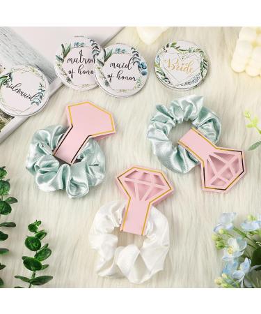 24 Pieces Bride Bridesmaid Proposal Gifts Wedding Makeup Bag Gift Set Includes 8 Canvas Makeup Bags Matron of Honor Bag 8 Satin Hair Scrunchies 8 Compact Makeup Mirrors Bridal Shower (Green Leaves) - Buy Online on GoSupps.com