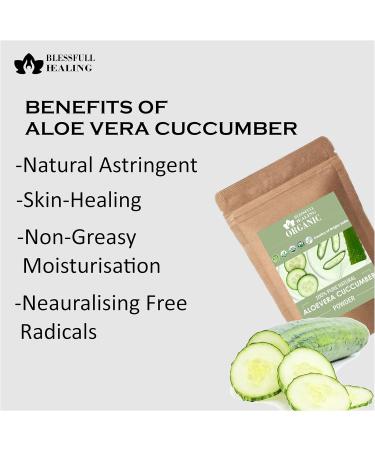 Blessfull Healing Organic 100% Pure Natural Aloe Vera Cuccumber Powder | 100 Gram / 3.52 oz Pack Of 2 - Buy Online on GoSupps.com