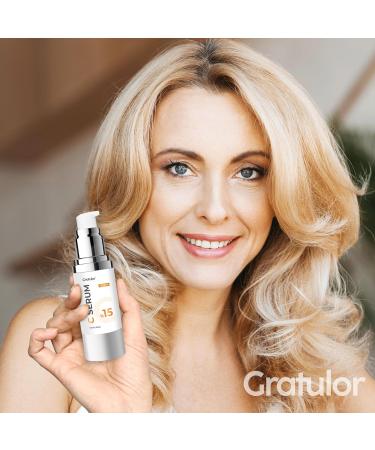 Super Vitamin C Serum for Women 50+: Hyaluronic Acid & Peptides - Brightening Dark Spots & Reducing Wrinkles - Buy Online on GoSupps.com
