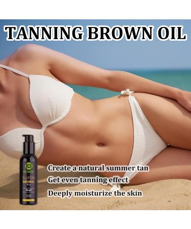 Super Brown Oil Deep Tanning Oil Tan Accelerator Oil Moisturizing Skincare Faster Tanning Achieve a Natural Tan with Natural Ingredients for Sunbeds & Outdoor Sun - Buy Online on GoSupps.com