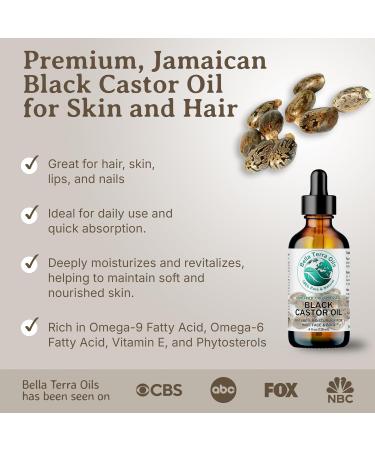 Bella Terra Oils - Black Castor Oil 8 oz - Dive into the Essence of Cold-Pressed Nourishment Abundant in Essential Vitamins 8 Ounce - Buy Online on GoSupps.com