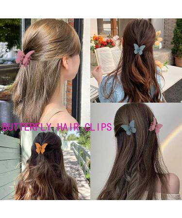 6PCS Butterfly Flower Hair Claw Clips for Women - Cute Medium Hair Accessories for Thin Thick Curly Hair - Matte Nonslip Strong Hold Jaw Clamps - 2 Styles, Multi-Colored - Buy Online on GoSupps.com