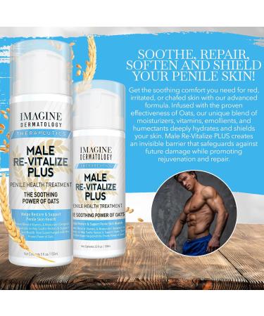 Imagine Dermatology Male Re-Vitalize PLUS Oats Penile Health Relief Cream Combo Pack - Large Value & TSA Compliant Sizes - Support Skin Health - 90 Day Return - Buy Online on GoSupps.com