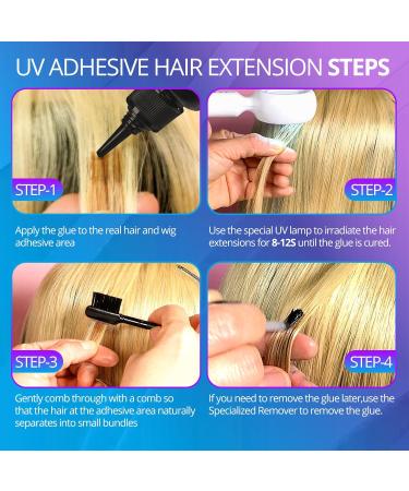 Buy Arison Hair UV Glue V Light Kit - Clear Glue & UV Lamp for Wig Extensions | Professional Hairdresser Tools - Buy Online on GoSupps.com