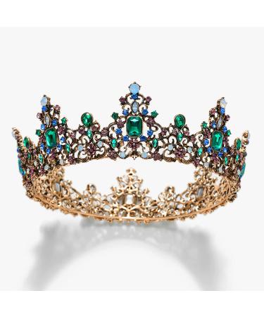 SWEETV Queen Crown for Women - Jeweled Baroque Wedding Tiara & Costume Accessory in Green - Buy Online on GoSupps.com