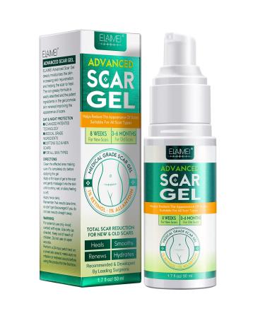 Scar Gel Cream Scar Removal Cream Advanced Scar Treatment for Old and New Scars Remove Scar from Face and Body for Surgery C Section Burn Keloids & Hypertrophic Scars 50g