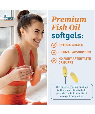 Dr. Tobias Omega 3 Fish Oil 800 mg EPA 600 mg DHA Omega 3 Supplement for Heart Brain & Immune Support Absorbable Triple Strength Fish Oil Supplements - 2000 mg Per Serving 90 Softgels - Buy Online on GoSupps.com