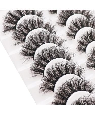 Veleasha Fluffy Wispy Faux Mink Eyelashes - Criss-Cross 10 Pairs Pack - Best False Lashes for Women - Buy Online on GoSupps.com