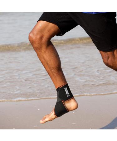 Rayyan Adjustable Ankle Strap Brace - Compression Wrap for Sports Injury Recovery | Sprained Ankle & Tendon Support for Men & Women - Orange (2 Pack - Buy Online on GoSupps.com