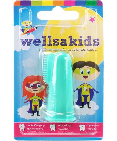Wellsamed Wellsakids Finger Toothbrush - Silicone Fingerling Baby Toothbrush & Massage Brush for Infants | International Shipping - Buy Online on GoSupps.com