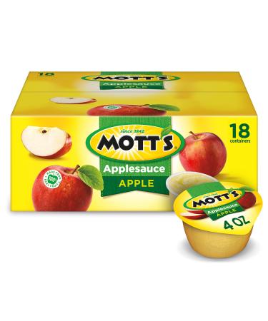 Mott's Applesauce, 4 oz cups, 18 count Apple 4 Ounce (Pack of 18)
