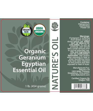 Best Geranium Essential Oil Pure Certified Organic Therapeutic Grade 1Lb - Buy Online on GoSupps.com