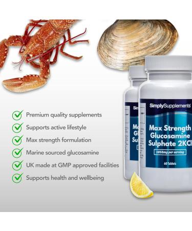 Maximum Strength Glucosamine Sulphate 2KCl | 1858mg Per Serving | 2 x 60 Tablet Bottles 120 Tablets Total | Manufactured in The UK 120 count (Pack of 1) - Buy Online on GoSupps.com