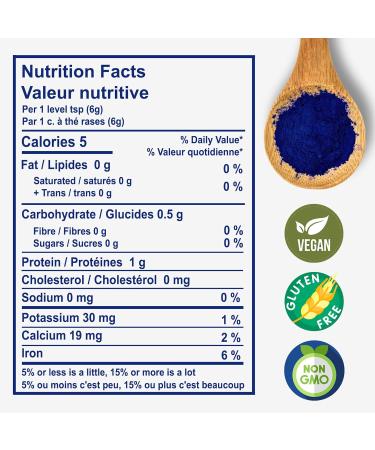 Aimgrow Blue Spirulina Antioxidant Rich Blue Spirulina Powder Non-GMO and Gluten-Free 50 Grams - Buy Online on GoSupps.com