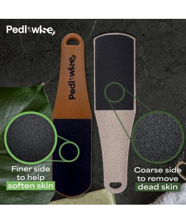 PEDI-WISE Double Sided Foot File - Extra Large Professional Foot Rasp for Hard Skin Removal - Concave/Convex Shape for Maximum Efficiency - Recommended by Podiatrists - Twin Pack Stone & Cedar 1.0 - Buy Online on GoSupps.com